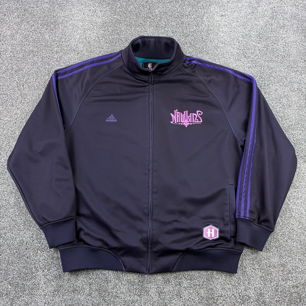 Adidas NBA New Orleans Track Jacket Men XL Purple Full Zip Rebuild Revive 2007